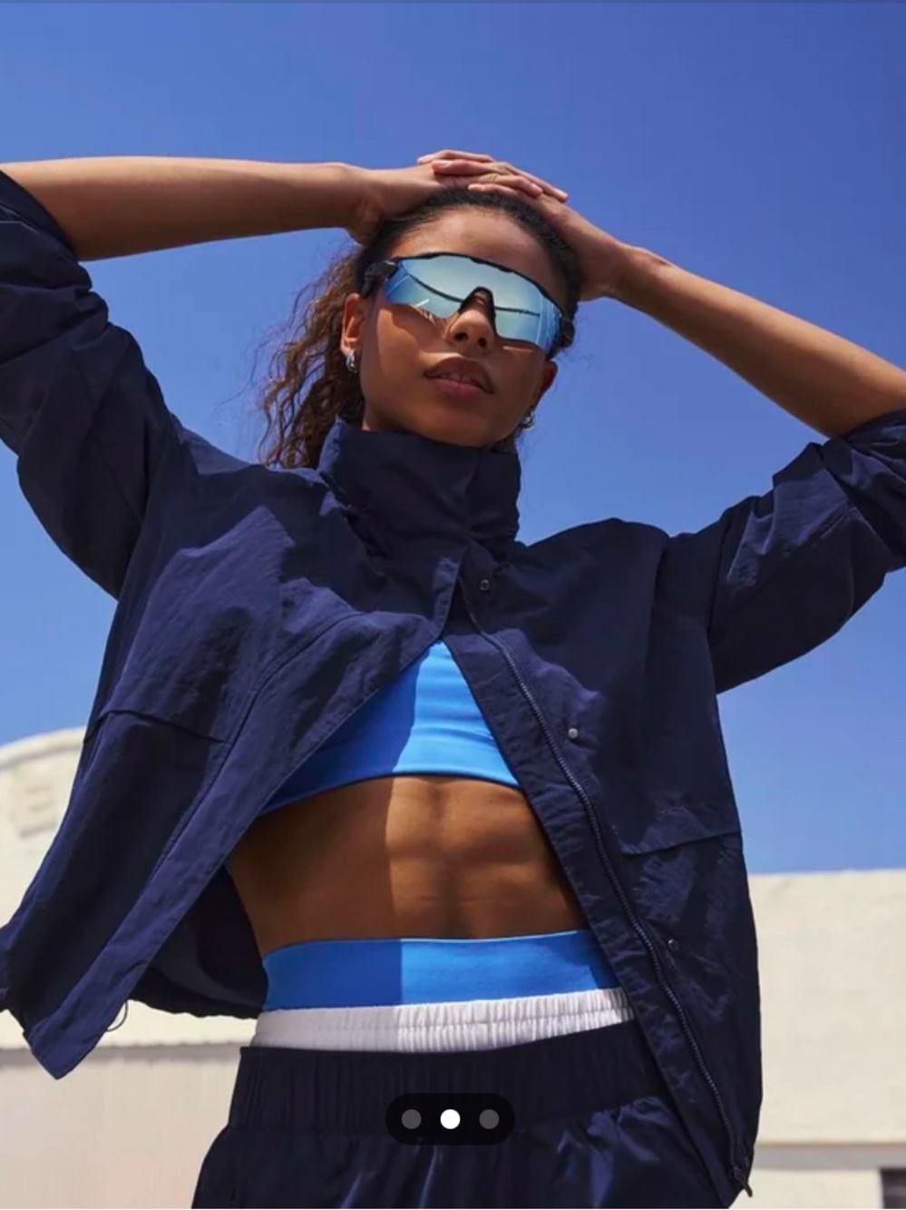 Athleta Everywhere Navy Zip-Up Athletic Jacket